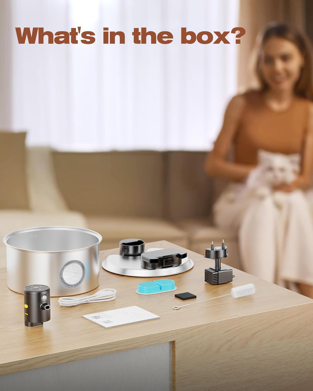 Wireless Cat Water Fountain – 3.2L Stainless Steel, Battery-Operated & Quiet | HappyPawsCo UK