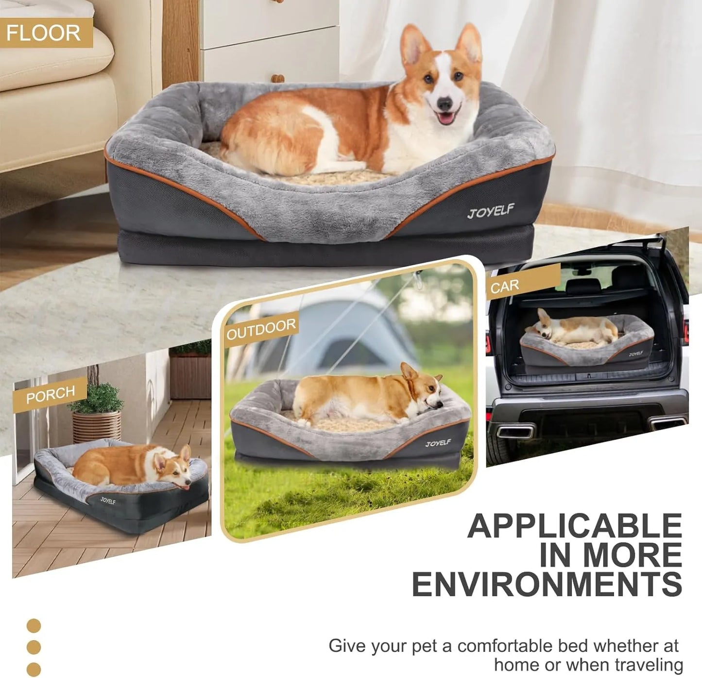 Extra-Large Memory Foam Bolster Bed