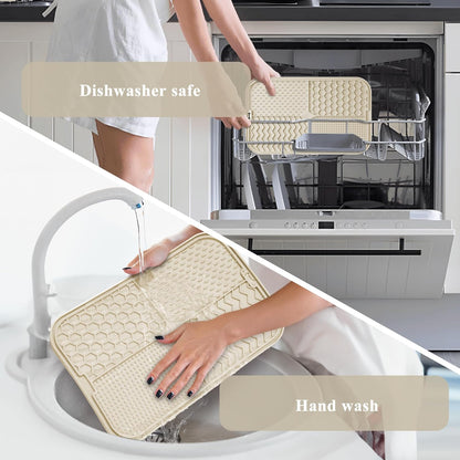 Licky Mats for Dogs Large Dog Slow Feeding Lick Mats with Suction Cup Boredom and Anxiety Reducer Lick Mats for Dogs Beige