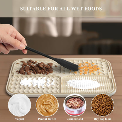 Licky Mats for Dogs Large Dog Slow Feeding Lick Mats with Suction Cup Boredom and Anxiety Reducer Lick Mats for Dogs Beige