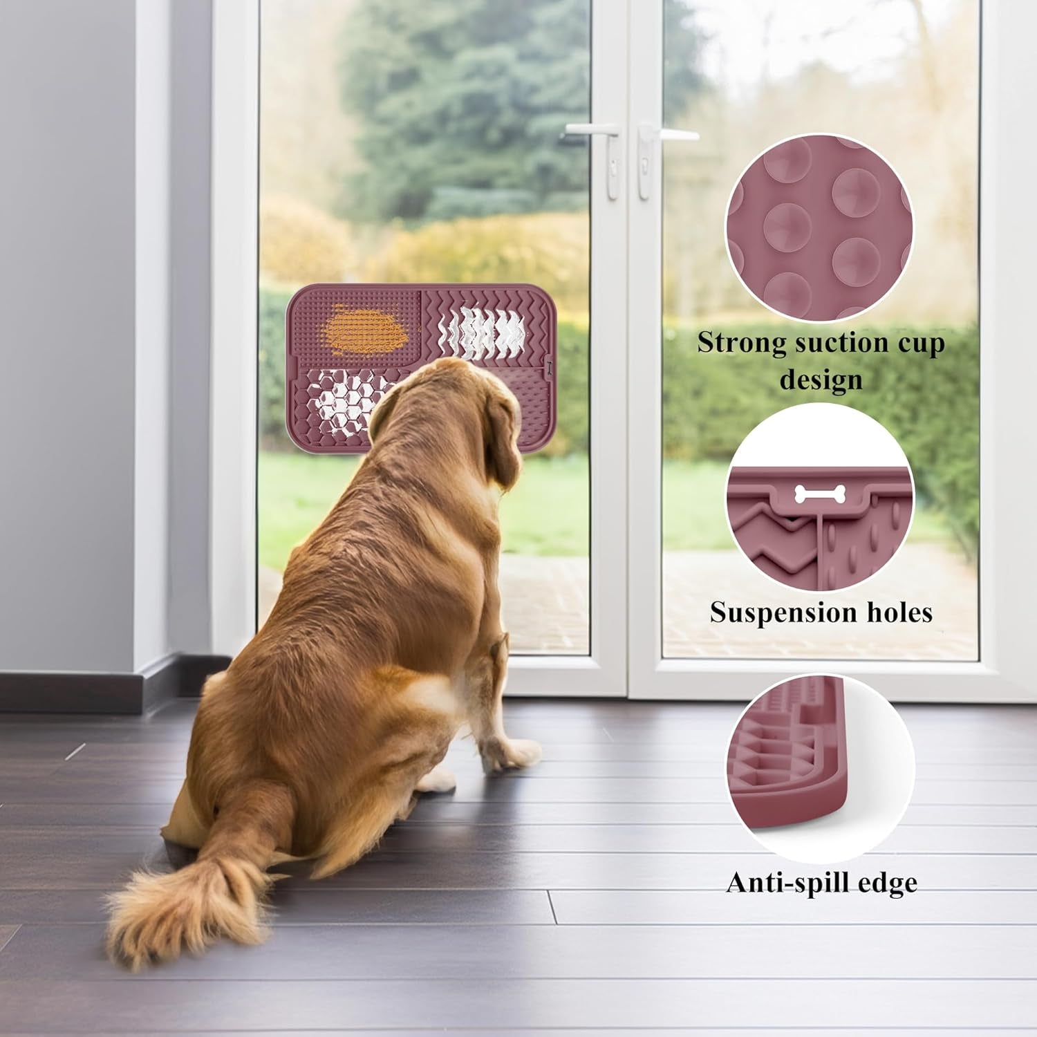 Licky Mats for Dogs Large Dog Slow Feeding Lick Mats with Suction Cup Boredom and Anxiety Reducer Lick Mats for Dogs Dark Red