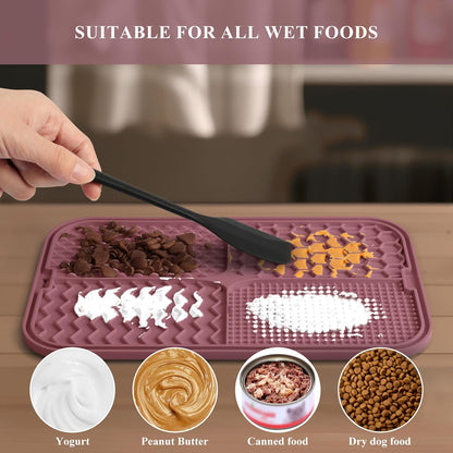 Licky Mats for Dogs Large Dog Slow Feeding Lick Mats with Suction Cup Boredom and Anxiety Reducer Lick Mats for Dogs Dark Red