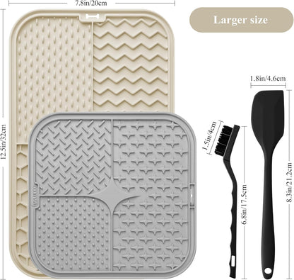 Licky Mats for Dogs Large Dog Slow Feeding Lick Mats with Suction Cup Boredom and Anxiety Reducer Lick Mats for Dogs Beige