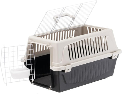 Cat Carrier Small Dog Carrier, Double Opening, Secure, Practical, Easy to Clean, Durable Pet Travel Box up to 5 Kg, Includes Cushion, 48 X 32.5 X H 29 Cm.