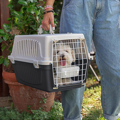 Cat Carrier Small Dog Carrier, Double Opening, Secure, Practical, Easy to Clean, Durable Pet Travel Box up to 5 Kg, Includes Cushion, 48 X 32.5 X H 29 Cm.