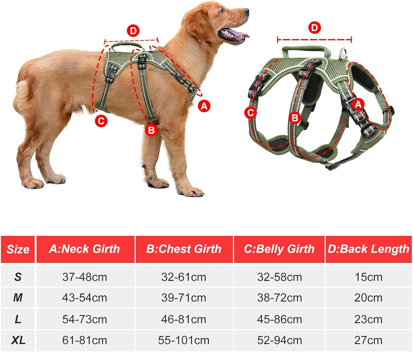 Reflective No-Pull Dog Harness (Padded, Escape-Resist, Metal Rings) | HappyPawsCo UK