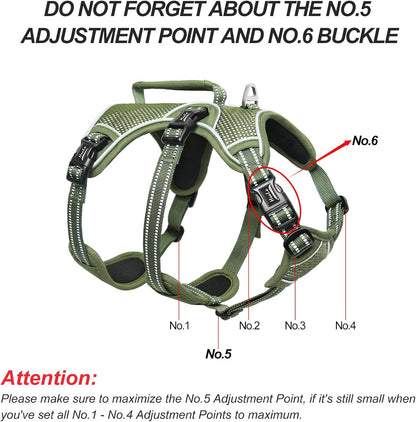 Reflective No-Pull Dog Harness (Padded, Escape-Resist, Metal Rings) | HappyPawsCo UK