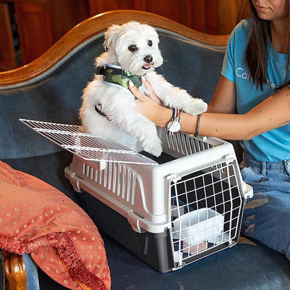 Cat Carrier Small Dog Carrier, Double Opening, Secure, Practical, Easy to Clean, Durable Pet Travel Box up to 5 Kg, Includes Cushion, 48 X 32.5 X H 29 Cm.