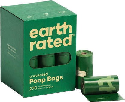 Earth Rated Dog Poo Bags – Unscented, 270 Count (UK)