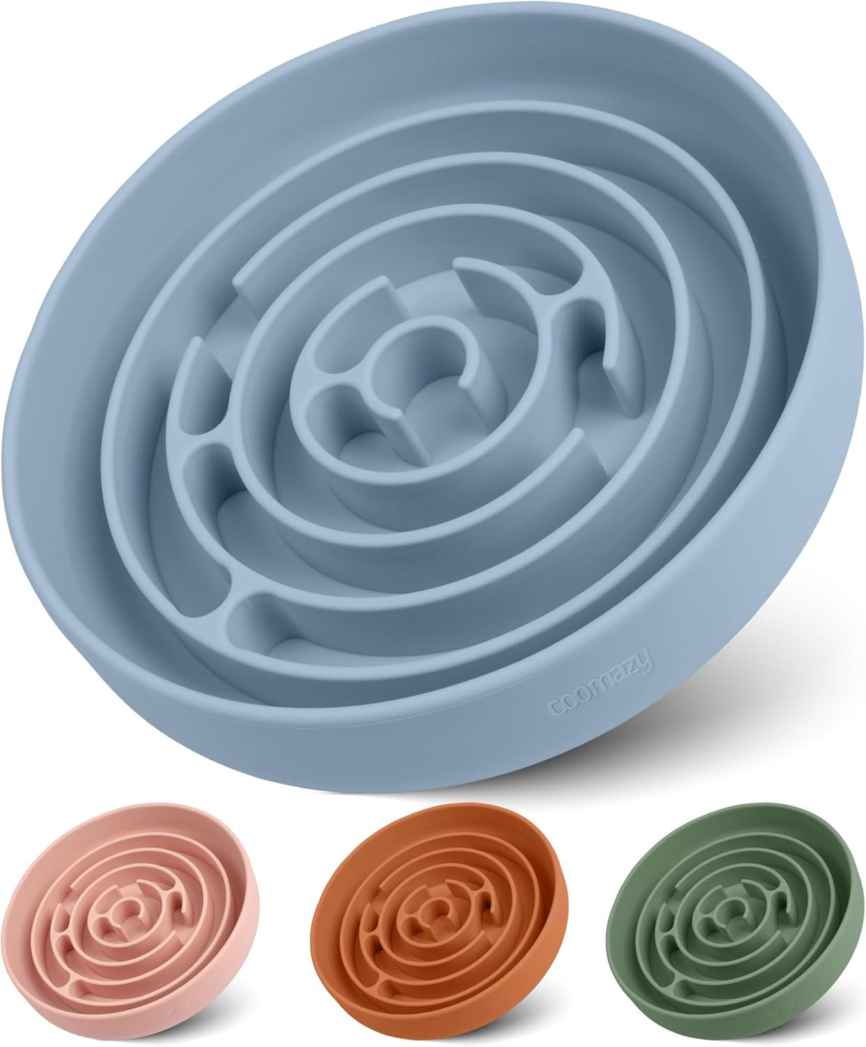 Slow Feeder Dog Bowl Silicone Dog Slow Feeder with Suction Cup anti Choking Slow Eating Food Bowl for Small to Medium Dogs(Light Blue)