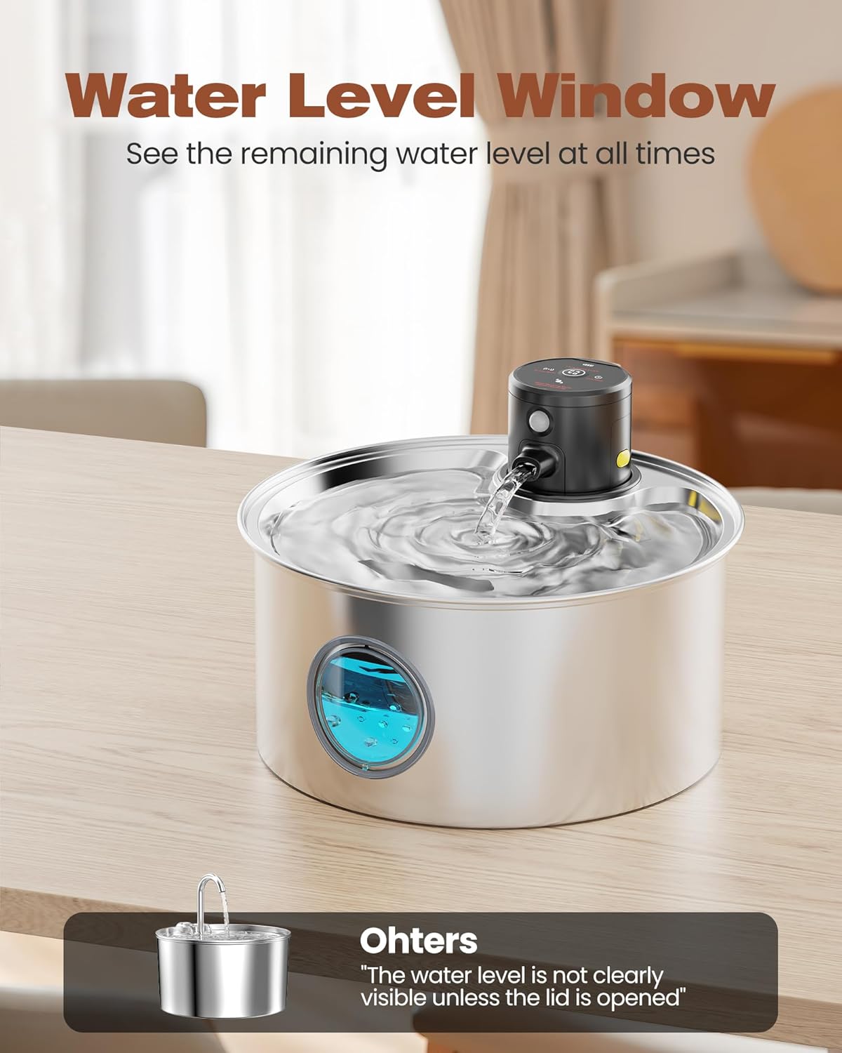 Wireless Cat Water Fountain – 3.2L Stainless Steel, Battery-Operated & Quiet | HappyPawsCo UK