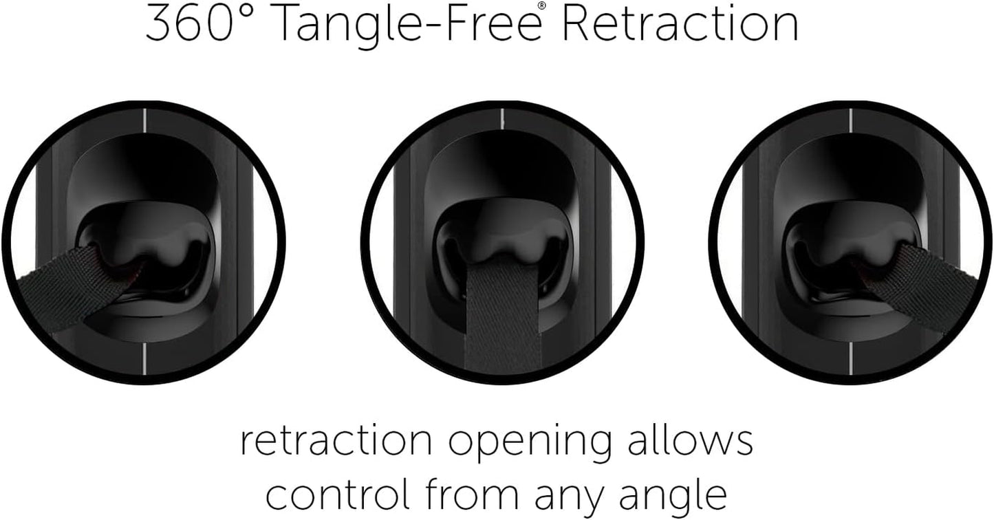 360° Tangle-Free Retractable Dog Lead for up to 25 Kg Dogs | 5 M Strong Nylon Tape/Ribbon | One-Handed Brake, Pause, Lock (Medium, Green)