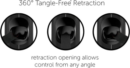 360° Tangle-Free Retractable Dog Lead for up to 25 Kg Dogs | 5 M Strong Nylon Tape/Ribbon | One-Handed Brake, Pause, Lock (Medium, Green)