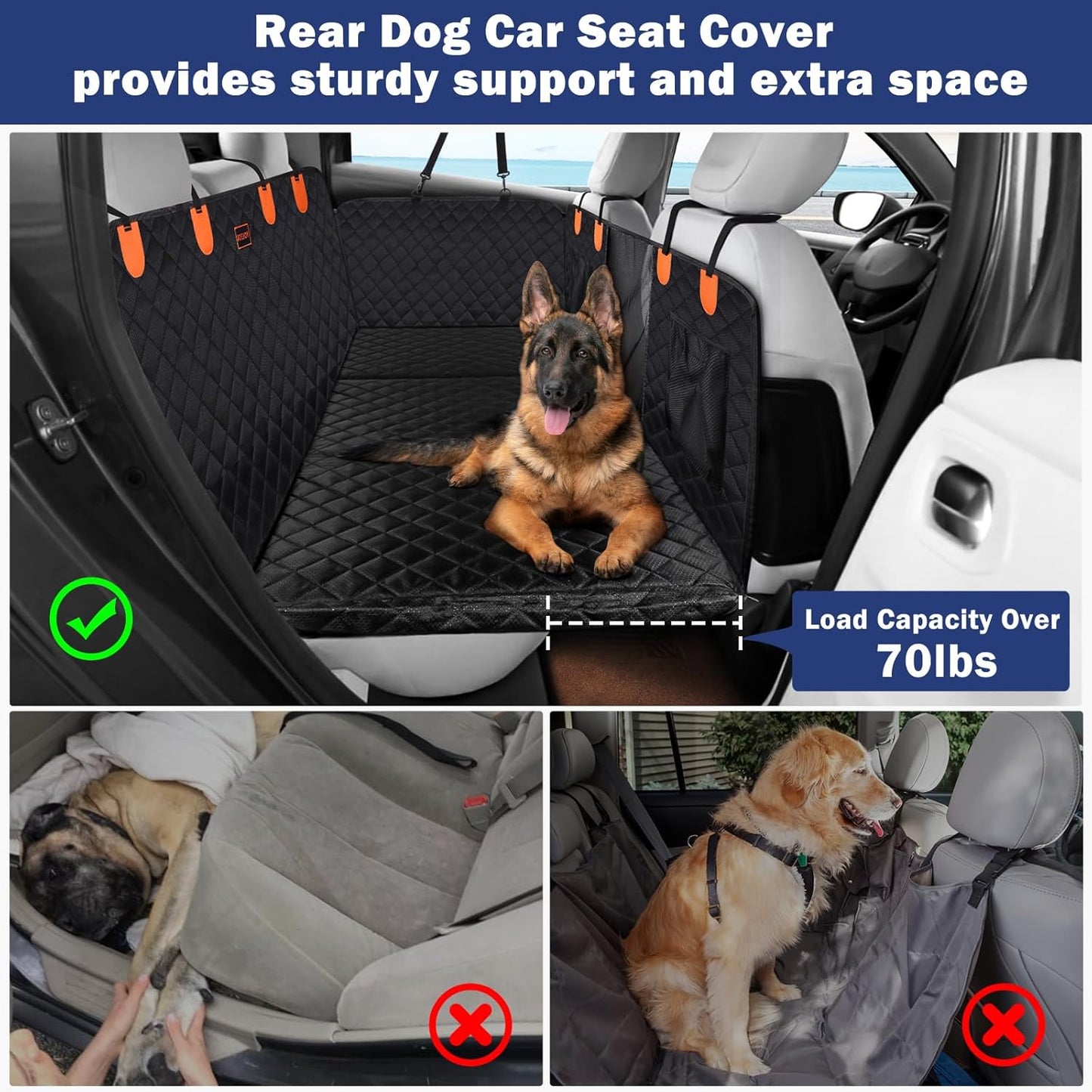 Flatbed Back-Seat Extender (M/L, Hard Base, Door Protection) | HappyPawsCo UK