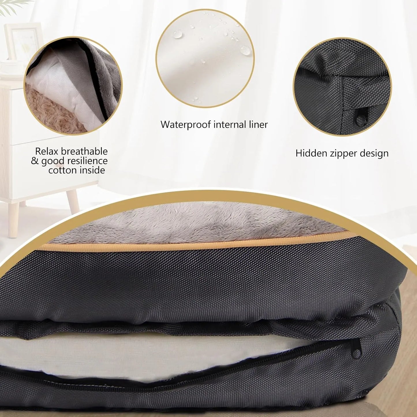 Large Memory Foam Bolster Bed