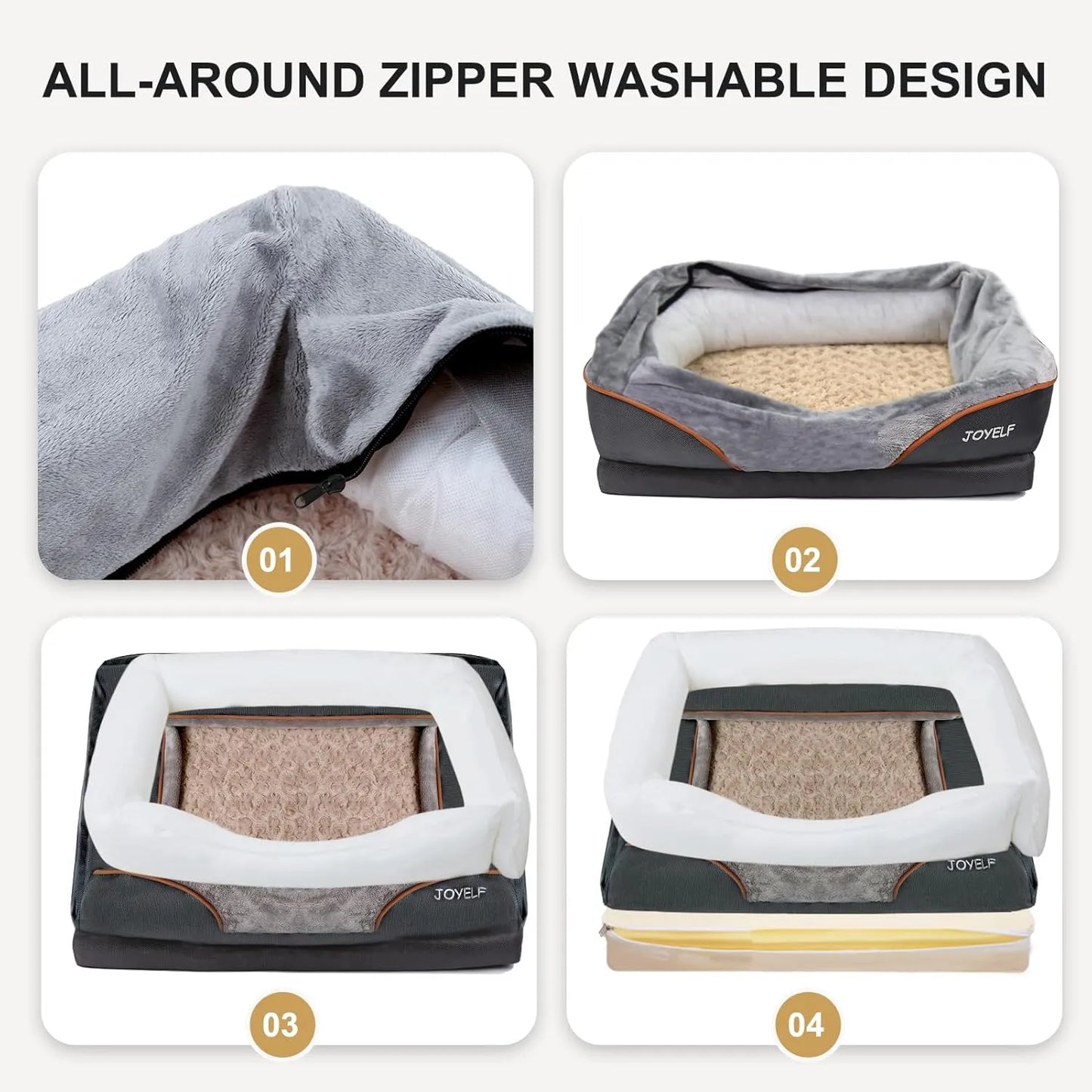 Large Memory Foam Bolster Bed