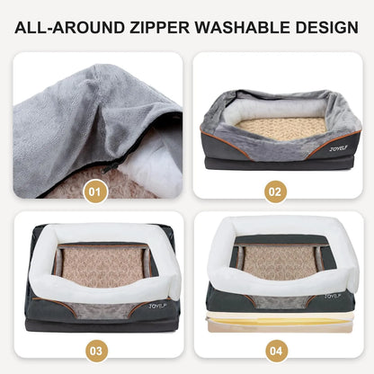 Large Memory Foam Bolster Bed