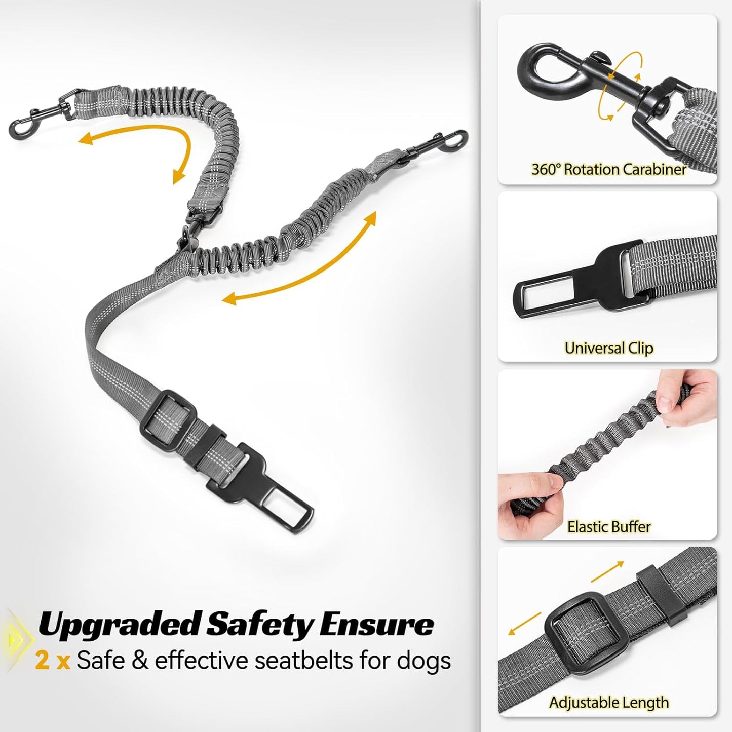 Elevated View Dog Booster Seat – Grey (M, Harness Clips, Up to 11kg) | HappyPawsCo UK