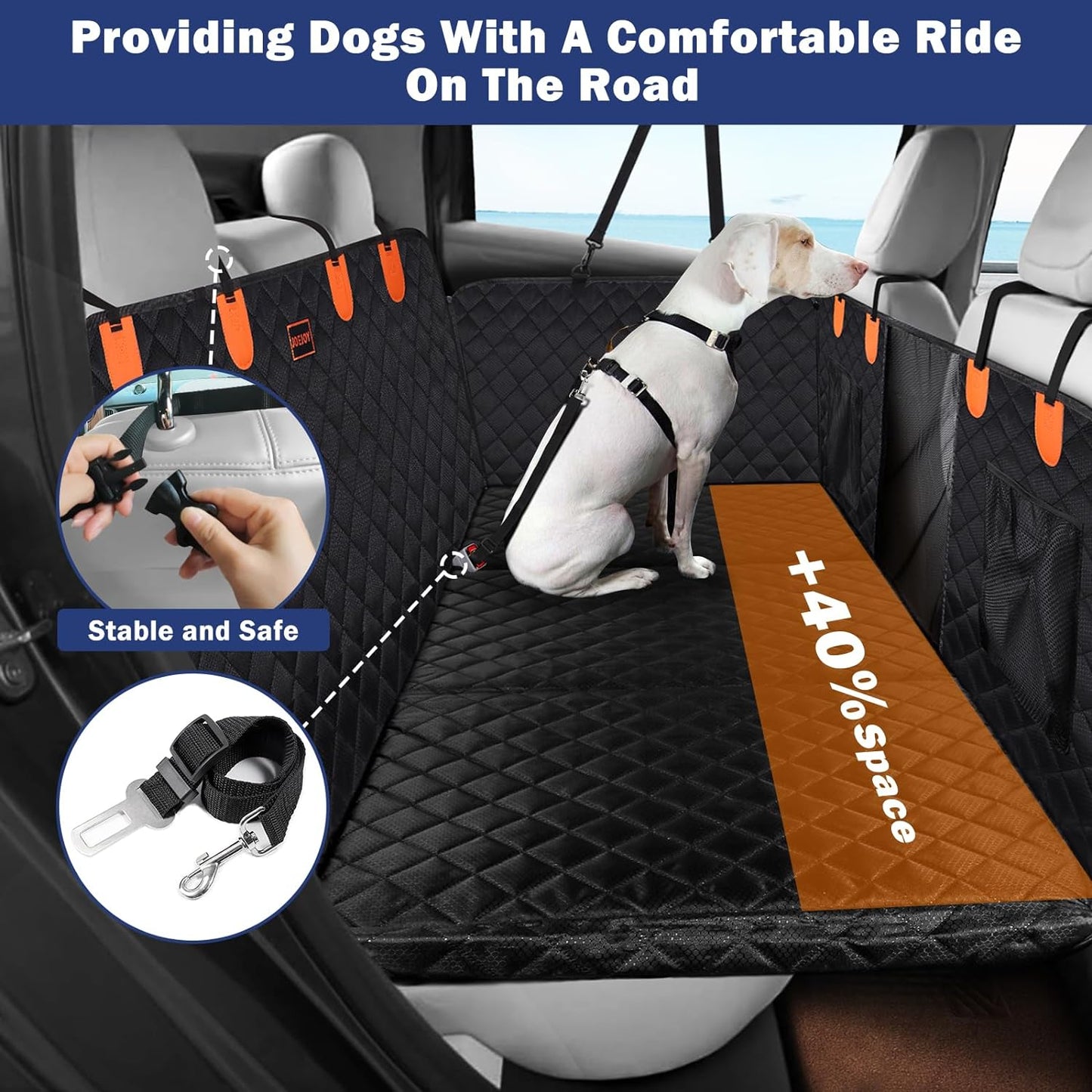 Flatbed Back-Seat Extender (M/L, Hard Base, Door Protection) | HappyPawsCo UK