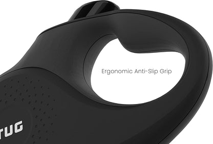 360° Tangle-Free Retractable Dog Lead for up to 25 Kg Dogs | 5 M Strong Nylon Tape/Ribbon (Medium, Black)