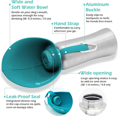 Stainless Steel Pet Water Bottle – 800 ml (Blue)