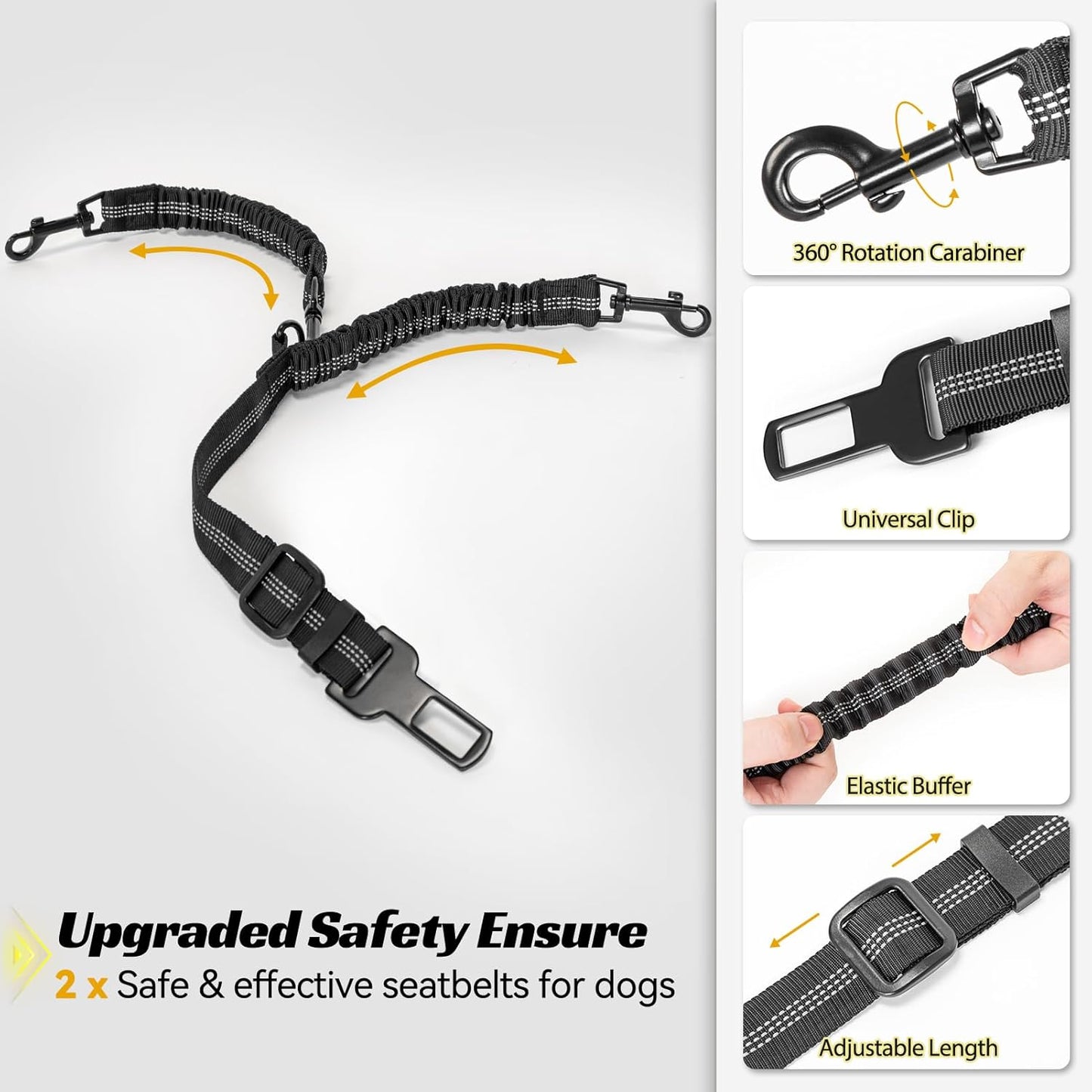 Elevated View Dog Booster Seat – Black (M, Harness Clips, Up to 11kg) | HappyPawsCo UK