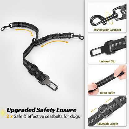 Elevated View Dog Booster Seat – Black (M, Harness Clips, Up to 11kg) | HappyPawsCo UK