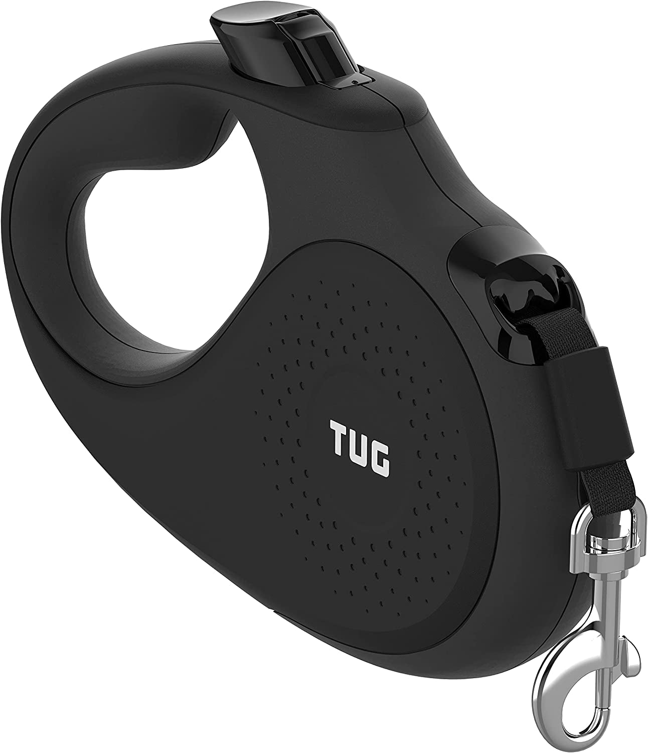 360° Tangle-Free Retractable Dog Lead for up to 25 Kg Dogs | 5 M Strong Nylon Tape/Ribbon (Medium, Black)